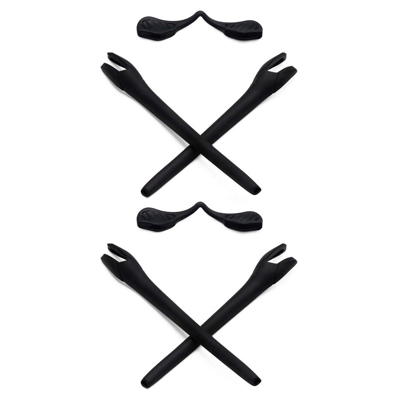 Mryok 2 Pair Replacement Earsocks Nosepieces Kits for Oakley Radar EV Path OO9208 / Pitch OO9211 / Asian Fit OO9275 - Black & Black - Image 1